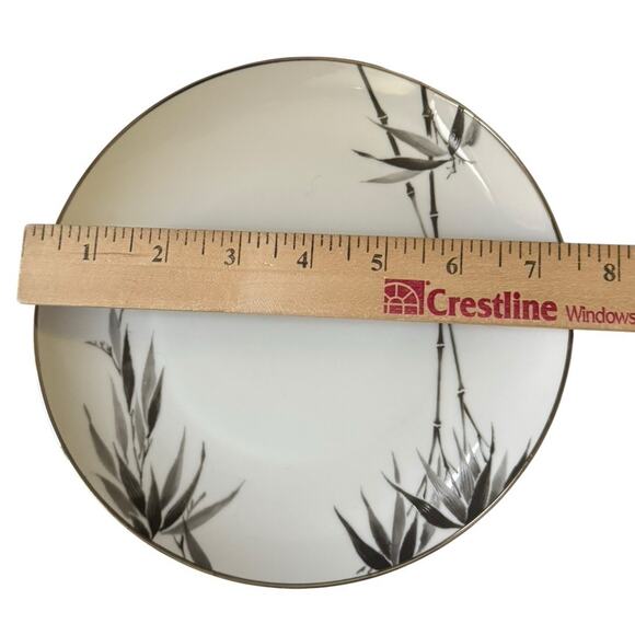 VTG Sango Black Bamboo Japan Salad Plates (4) #6518 Discontinued Brunch - Picture 3 of 5